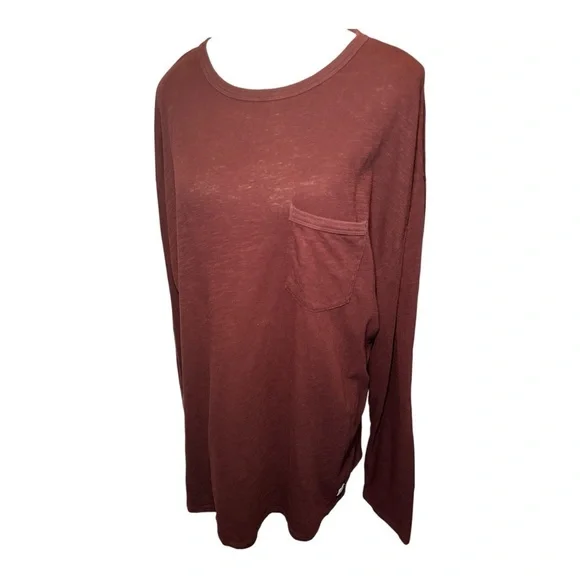 Vuori Long Sleeve Rise Tee Ruby Sz XXL Athleisure Athletic Casual Maroon - Picture 5 of 14